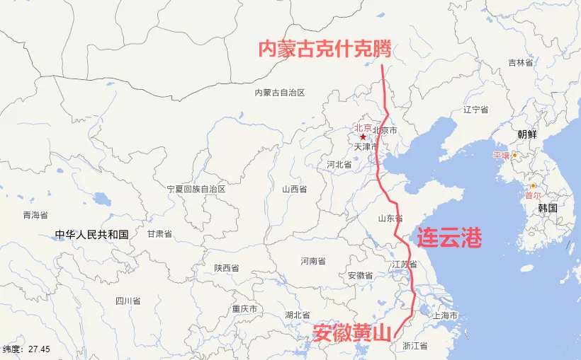 g233国道线路起自内蒙古克什克腾,终点安徽黄山,途径内蒙古,河北