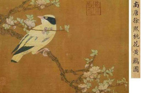 ◇掛軸『 金陵徐熙筆 如雲斎 絹本花鳥画 』中国唐物唐画｜美術品