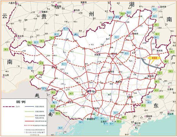 其中,苍梧至昭平高速公路(贺州段)约76.