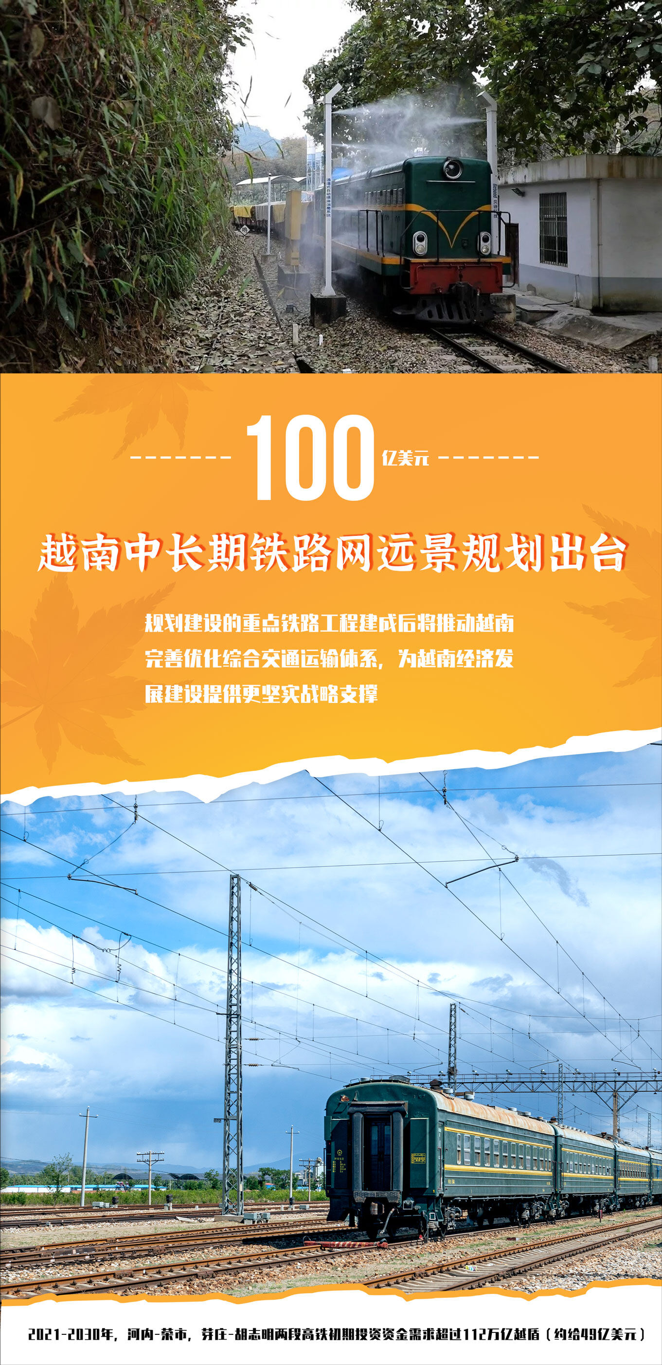 越南中长期铁路网远景规划出台，总投资逾100亿美元--见道网