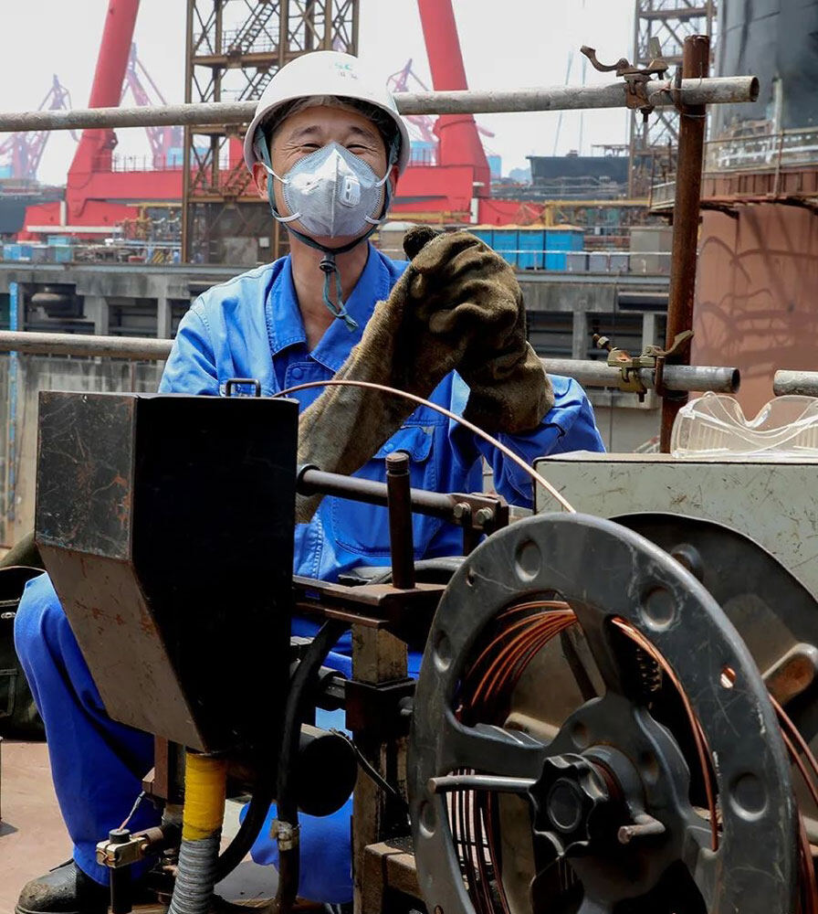 船舶焊将冯文虎每条焊缝都是最高品质的保证